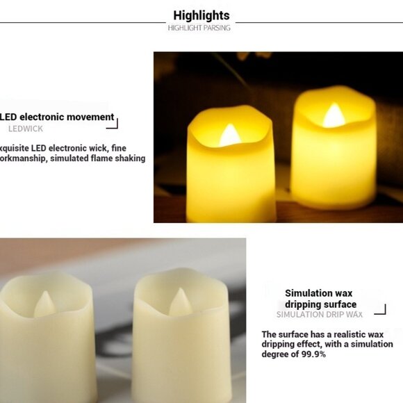 Premium Holiday floating candle lights Led Tea Candle Light Flameless  (12 pack) - Picture 14 of 14